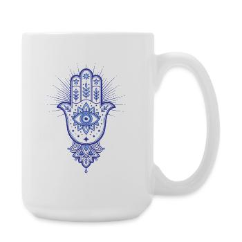 Spiritualität Heilige Geometrie Lotusblume Zen - Große Tasse 440 ml - Weiß - Rechts