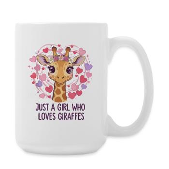 Giraffe Love Girl GIRAFFE - Large Mug 440 ml - white - Right