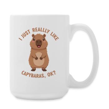 Capybara Liebe Ok - Große Tasse 440 ml - Weiß - Rechts