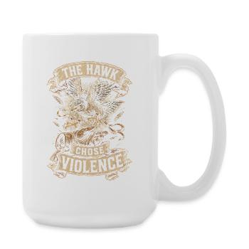 Falknerei Falkner The Hawk Chose Violence - Große Tasse 440 ml - Weiß - Rechts