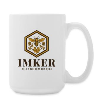 Imker Mein Volk Braucht Mich Imkerei Bienen - Große Tasse 440 ml - Weiß - Rechts