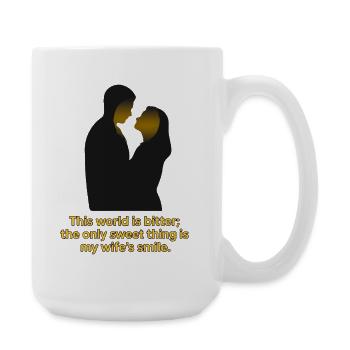 Étreinte du sourire de la douce épouse - Grande tasse 440 ml - blanc - Droite