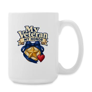 Mon vétéran Mon Honneur, fière épouse vétéran Militaire G - Grande tasse 440 ml - blanc - Droite