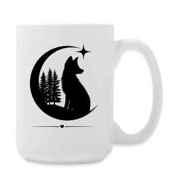 Fuchs Mond Wald - Große Tasse 440 ml - Weiß - Rechts