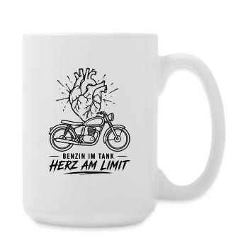Herz am Limit Motorrad - Große Tasse 440 ml - Weiß - Rechts
