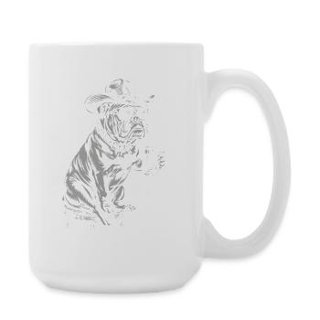Chien de Cowboy Bière Bouledogue drôle - Grande tasse 440 ml - blanc - Droite