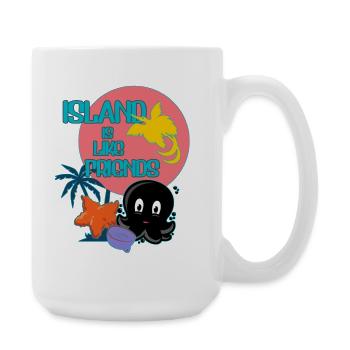 Insel mit Freunden  - Große Tasse 440 ml - Weiß - Rechts
