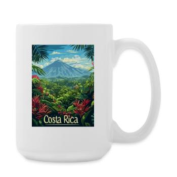 Costa Rica Tropische Landschaft Abenteuer - Große Tasse 440 ml - Weiß - Rechts