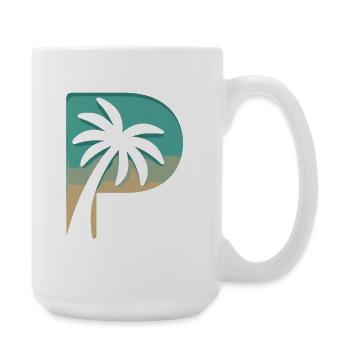 Paradis de palmiers estival, ambiance plage - Grande tasse 440 ml - blanc - Droite
