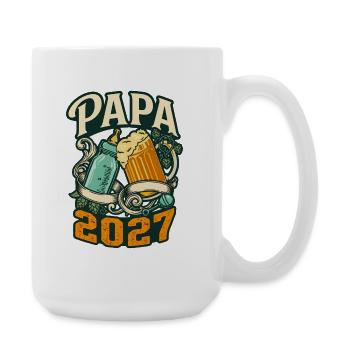 Papa 2027 – Bier & Babyflaschengeschenk - Große Tasse 440 ml - Weiß - Rechts
