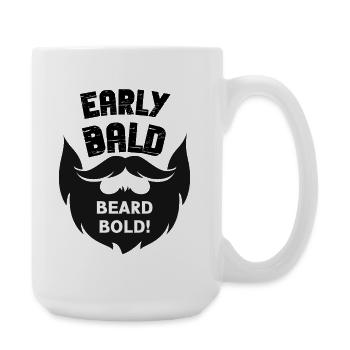 Chauve et barbu - Grande tasse 440 ml - blanc - Droite