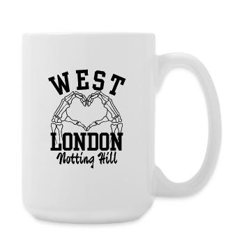 West London Notting Hill Skeleton Heart Grafik - Große Tasse 440 ml - Weiß - Rechts