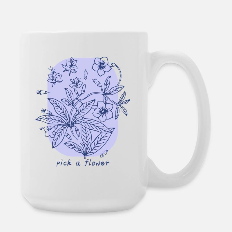 Choisir une fleur - Grande tasse 440 ml - blanc