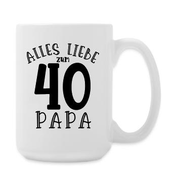 Happy 40th birthday dad - Large Mug 440 ml - white - Right