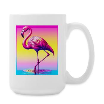 Flamingo - Große Tasse 440 ml - Weiß - Rechts