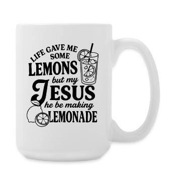 Life gave me lemons - Large Mug 440 ml - white - Right