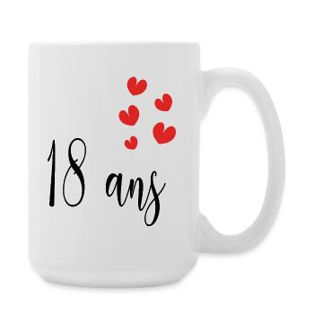 18. 18 YEARS OLD. 18th ANNIVERSARY. 18 BIRTHDAY. - Large Mug 440 ml - white - Right