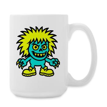 Monster mit gelben Haaren - Große Tasse 440 ml - Weiß - Rechts