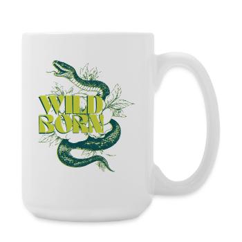 Wild Born Snake and Leaf Design - Large Mug 440 ml - white - Right