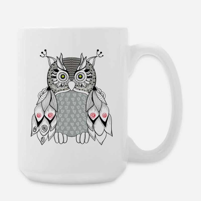 Eule - Große Tasse 440 ml - Weiß