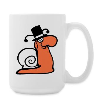 M. Escargot Sir Lord Rich Monocle Verres Cylindre - Grande tasse 440 ml - blanc - Droite