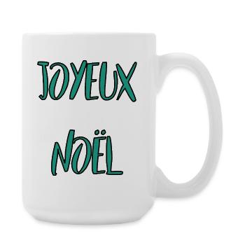 WEIHNACHTEN. FROHE WEIHNACHTEN. FROHE WEIHNACHTEN. TANNE. NATUR. - Große Tasse 440 ml - Weiß - Rechts
