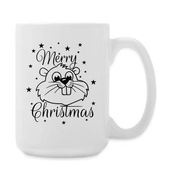 Écureuil – Joyeux Noël - Grande tasse 440 ml - blanc - Droite