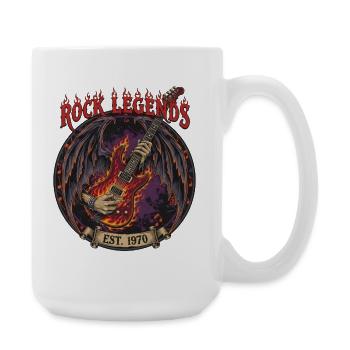 Rock Legends Guitare de feu - Grande tasse 440 ml - blanc - Droite