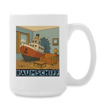 Raumschiff by Rico Beck - Große Tasse 440 ml - Weiß - Rechts