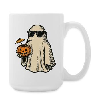 Cool Halloween Ghost with Cocktail - Large Mug 440 ml - white - Right