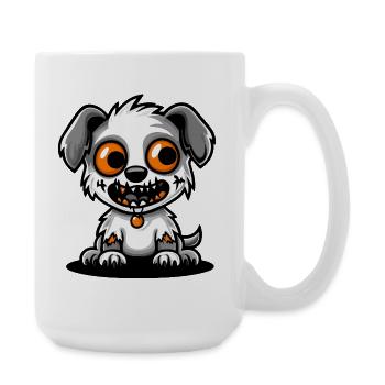 Hund Halloween Zombie Comic - Große Tasse 440 ml - Weiß - Rechts