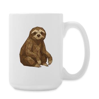 Geometric Sloth Low-Poly - Large Mug 440 ml - white - Right