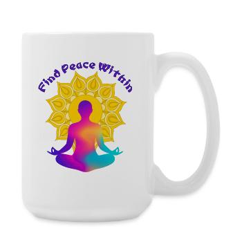 Finde einen Frieden in Mandala Glow - Große Tasse 440 ml - Weiß - Rechts