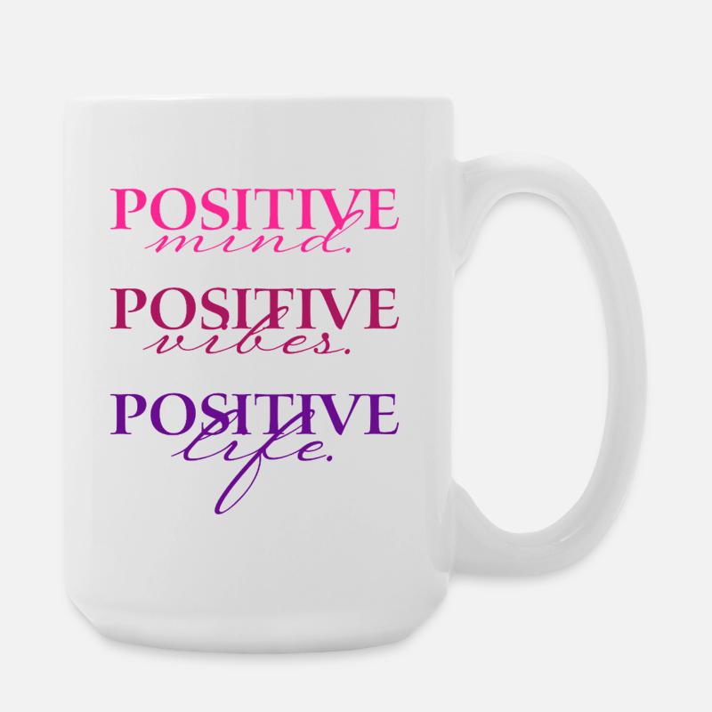 Positive Mind Vibs Life  - Grande tasse 440 ml - blanc
