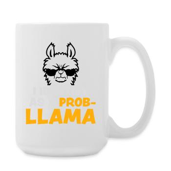I Identify As A Probllama Cool Lama Problem Spruch - Large Mug 440 ml - white - Right