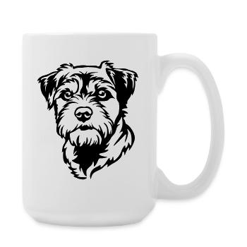 Border Terrier Head - Large Mug 440 ml - white - Right