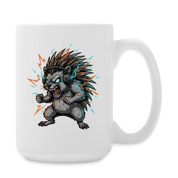 Cyber électrique Hérisson DJ - Grande tasse 440 ml - blanc - Droite