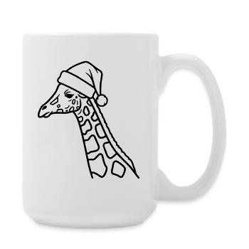 Christmas Giraffe Cartoon Illustration - Large Mug 440 ml - white - Right