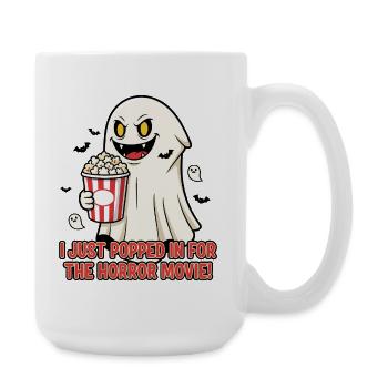 Popcorn Geist Horror Film Spaß - Große Tasse 440 ml - Weiß - Rechts