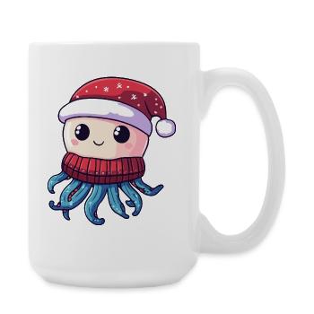Qualle Weihnachten - Große Tasse 440 ml - Weiß - Rechts