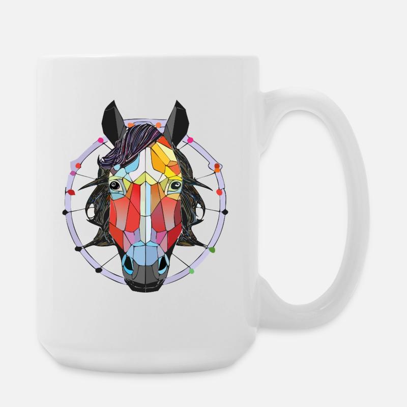 Pferdekopf - Große Tasse 440 ml - Weiß