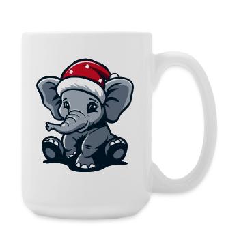 Noël des éléphants - Grande tasse 440 ml - blanc - Droite