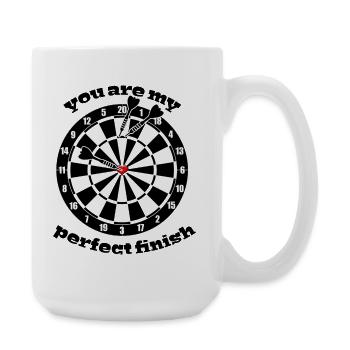 Darts in love - Large Mug 440 ml - white - Right