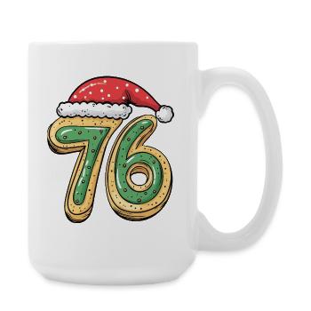 76 Zahl Keks Weihnachten - Große Tasse 440 ml - Weiß - Rechts