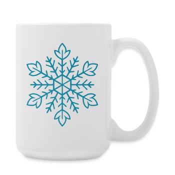 Schneeflocke | Berg | Skifahren | Snowboarden - Große Tasse 440 ml - Weiß - Rechts