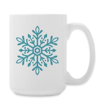 Schneeflocke | Berg | Skifahren | Snowboarden - Große Tasse 440 ml - Weiß - Rechts