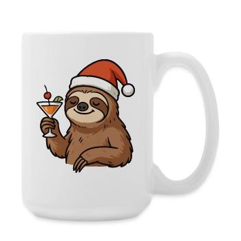 Weihnachts Faultier Cocktail - Große Tasse 440 ml - Weiß - Rechts