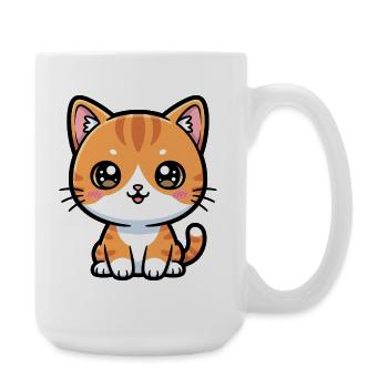 Chat Tigré Orange - Grande tasse 440 ml - blanc - Droite