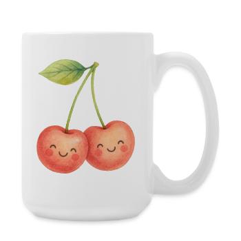 Cuddly Cherry Couple Cherry Fruit Summer Love - Large Mug 440 ml - white - Right