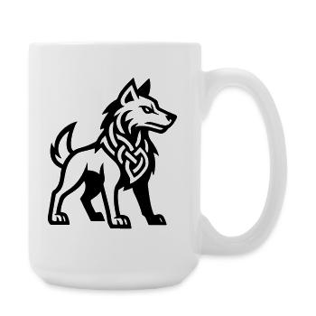 Loup Viking - Grande tasse 440 ml - blanc - Droite